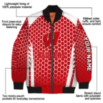 personalized wisconsin badgers hexagon grid red bomber jacket best selling