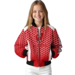 personalized wisconsin badgers hexagon grid red bomber jacket best selling