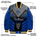 pittsburgh panthers arrow layer royal blue black varsity jacket best selling.webp