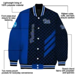 pittsburgh panthers triple side stripes royal blue black varsity jacket best selling.webp