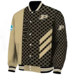 purdue boilermakers triple side stripes gold black varsity jacket best selling.webp