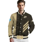 purdue boilermakers triple side stripes gold black varsity jacket best selling.webp
