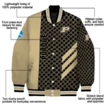 purdue boilermakers triple side stripes gold black varsity jacket best selling.webp