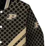 purdue boilermakers triple side stripes gold black varsity jacket best selling.webp