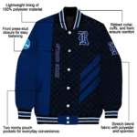 rice owls triple side stripes navy blue black varsity jacket best selling.webp