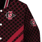 san diego state aztecs triple side stripes red black varsity jacket best selling.webp