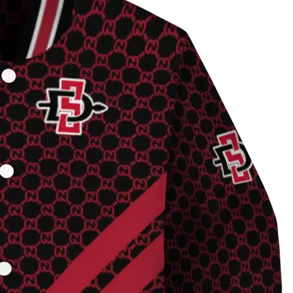 san diego state aztecs triple side stripes red black varsity jacket premium grade.webp