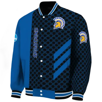 san jose state spartans triple side stripes blue black varsity jacket best selling.webp