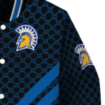 san jose state spartans triple side stripes blue black varsity jacket best selling.webp
