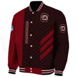 south carolina gamecocks triple side stripes garnet black varsity jacket best selling.webp