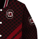 south carolina gamecocks triple side stripes garnet black varsity jacket best selling.webp