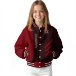 south carolina gamecocks triple side stripes garnet black varsity jacket best selling.webp