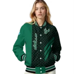 south florida bulls triple side stripes green black varsity jacket best selling.webp