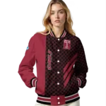 temple owls triple side stripes red black varsity jacket best selling.webp
