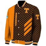 tennessee volunteers triple side stripes orange black varsity jacket best selling.webp