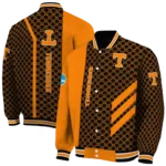 tennessee volunteers triple side stripes orange black varsity jacket best selling.webp