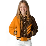 tennessee volunteers triple side stripes orange black varsity jacket best selling.webp
