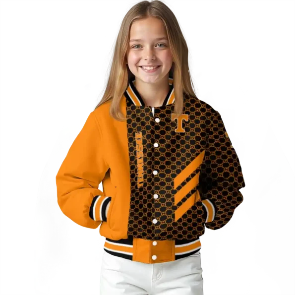 tennessee volunteers triple side stripes orange black varsity jacket top rated.webp