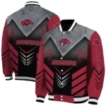 arkansas razorbacks arrow layer red black varsity jacket best selling.webp