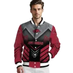 arkansas razorbacks arrow layer red black varsity jacket best selling.webp