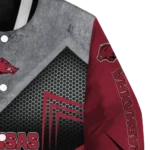 arkansas razorbacks arrow layer red black varsity jacket best selling.webp