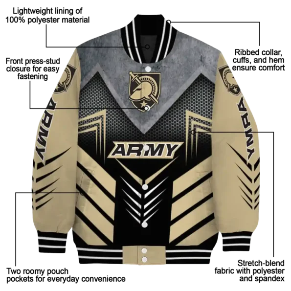 army black knights arrow layer gold black varsity jacket new arrival.webp