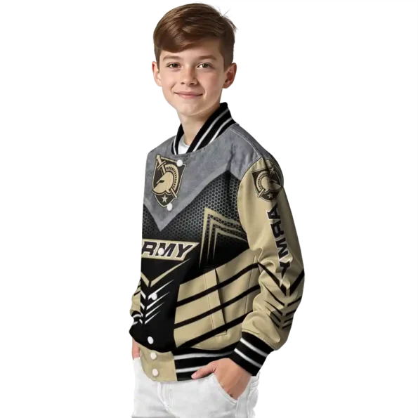 army black knights arrow layer gold black varsity jacket trendy.webp