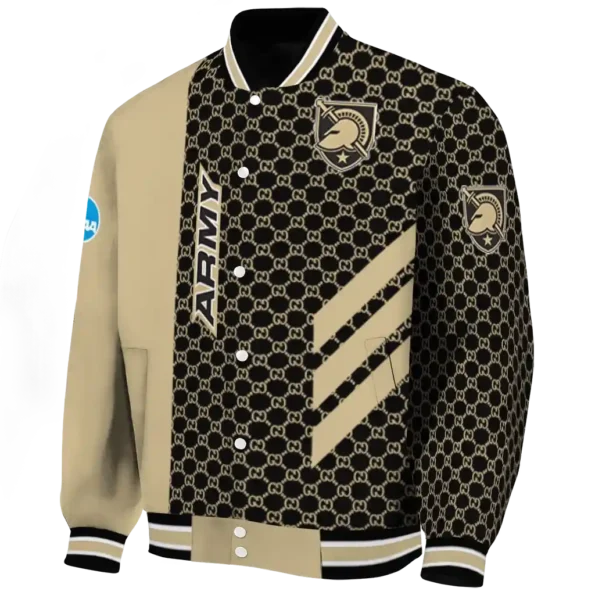 army black knights triple side stripes gold black varsity jacket best selling