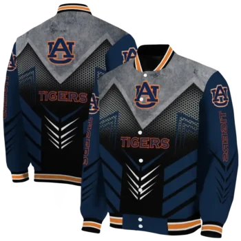auburn tigers arrow layer navy blue black varsity jacket fashion forward.webp