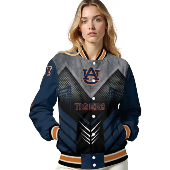 auburn tigers arrow layer navy blue black varsity jacket latest model.webp
