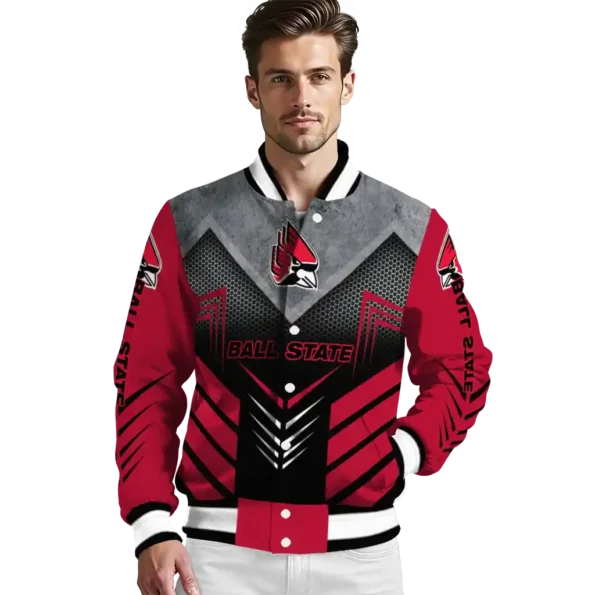 ball state cardinals arrow layer red black varsity jacket high quality.webp