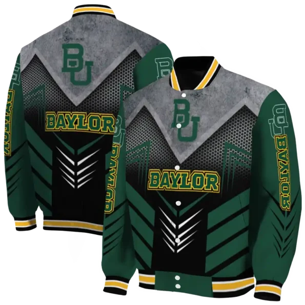 baylor bears arrow layer green black varsity jacket fashion forward.webp