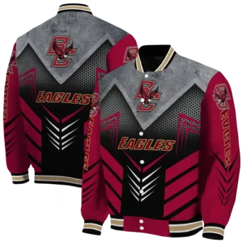 boston college eagles arrow layer maroon black varsity jacket fashion forward.webp
