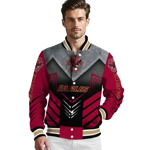 boston college eagles arrow layer maroon black varsity jacket high quality.webp
