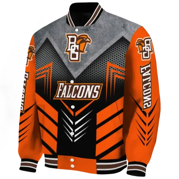 bowling green falcons arrow layer orange black varsity jacket best selling.webp