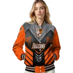 bowling green falcons arrow layer orange black varsity jacket best selling.webp