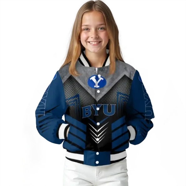 byu cougars arrow layer blue black varsity jacket top rated.webp