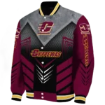 central michigan chippewas arrow layer maroon black varsity jacket best selling.webp
