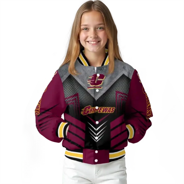 central michigan chippewas arrow layer maroon black varsity jacket top rated.webp