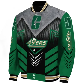 charlotte 49ers arrow layer green black varsity jacket best selling.webp