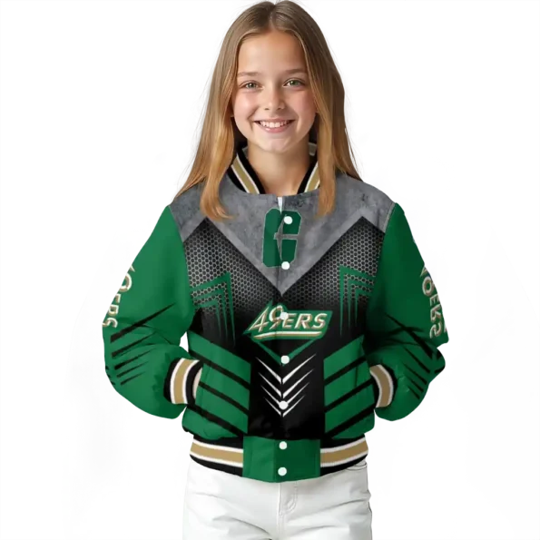 charlotte 49ers arrow layer green black varsity jacket top rated.webp