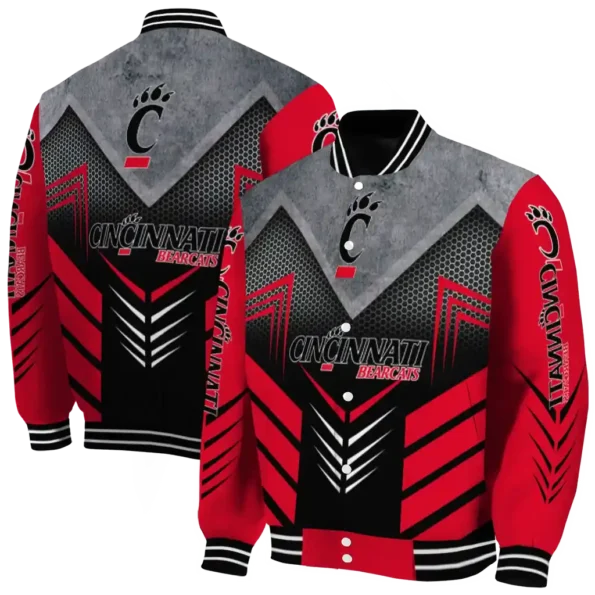 cincinnati bearcats arrow layer red black varsity jacket fashion forward.webp
