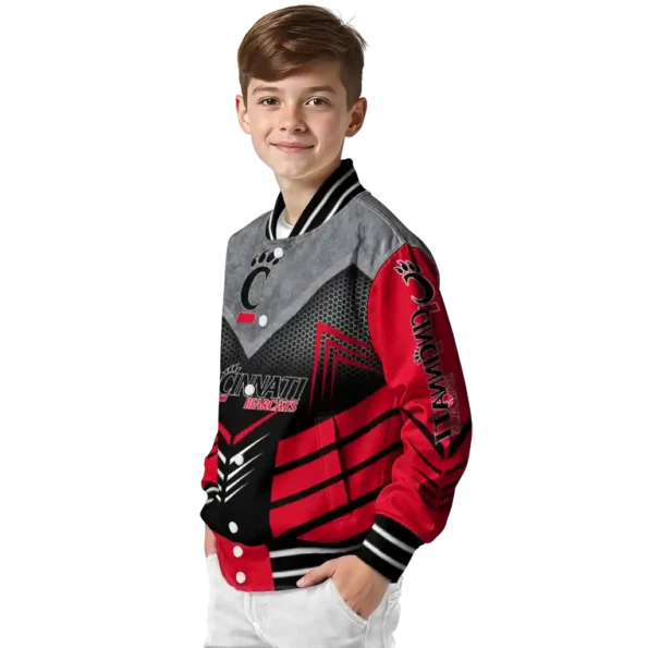 cincinnati bearcats arrow layer red black varsity jacket trendy.webp