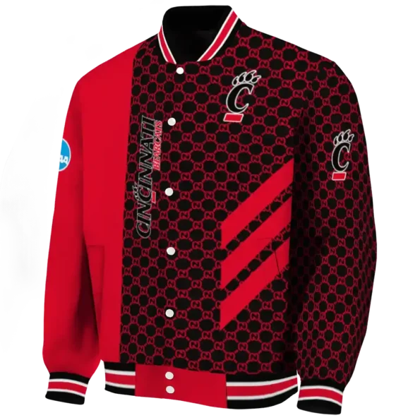 cincinnati bearcats triple side stripes red black varsity jacket best selling