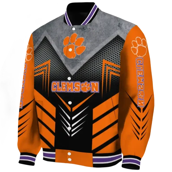 clemson tigers arrow layer orange black varsity jacket best selling.webp