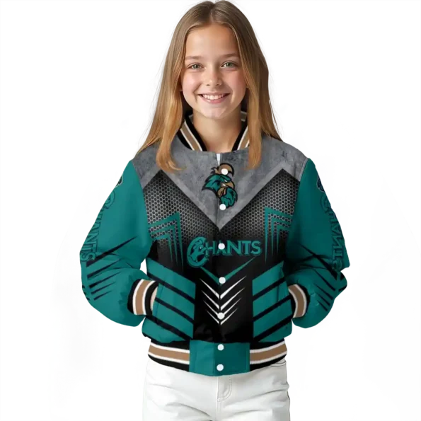 coastal carolina chanticleers arrow layer green black varsity jacket top rated.webp