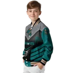 coastal carolina chanticleers arrow layer green black varsity jacket best selling.webp