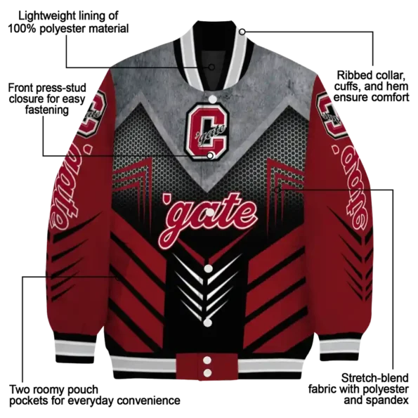 colgate raiders arrow layer maroon black varsity jacket new arrival.webp