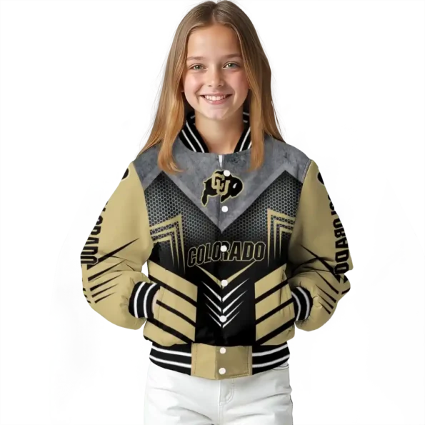 colorado buffaloes arrow layer gold black varsity jacket top rated.webp