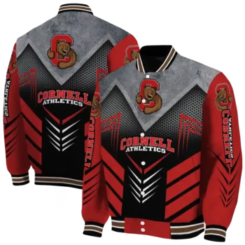 cornell big red arrow layer red black varsity jacket fashion forward.webp
